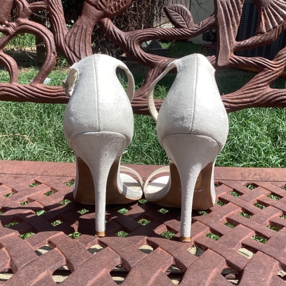 💋Aldo Laniel Silver Rhinestone Open Toe Ankle Strap Heels/Sandals - Picture 6 of 9